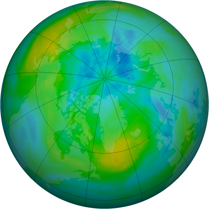 Arctic ozone map for 25 September 1979